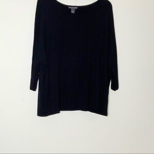 𝅺chelsea & THEODORE basic black blouse. 3/4 sleeves